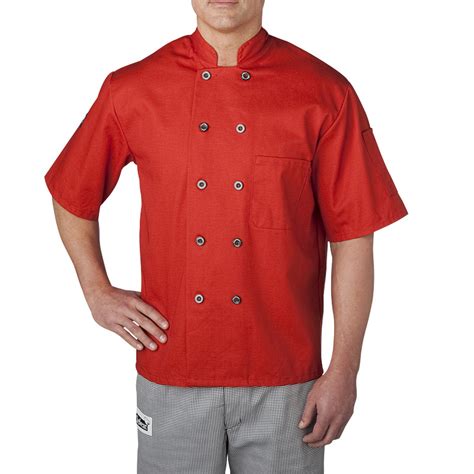 Chefwear Three Star Short Sleeve Plastic Button Short Sleeve Chef Jacket 4455 Chefwear