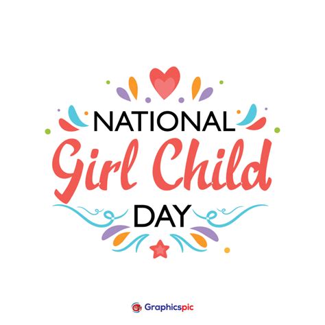 Typography Image Of National Girl Child Day Illustration Free Vector