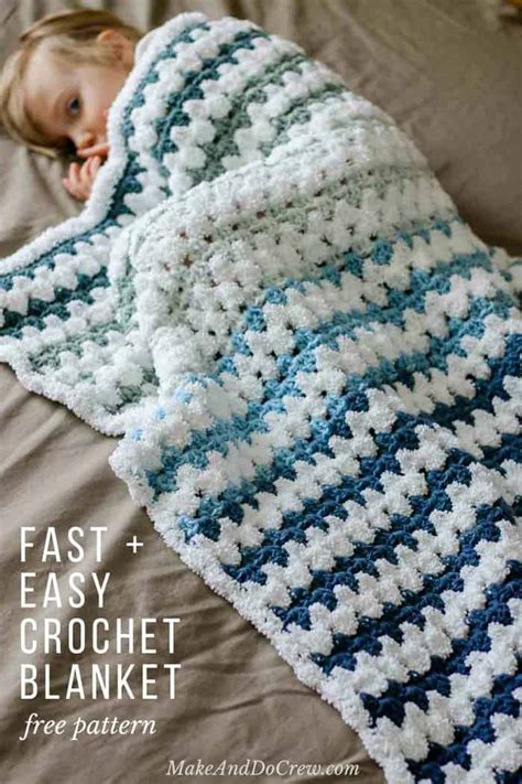 Baby Boy Crochet Blanket Free Pattern Simple Newborn
