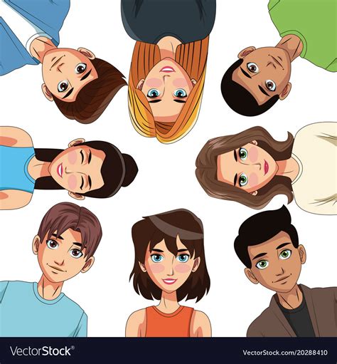 Young People Cartoon Royalty Free Vector Image