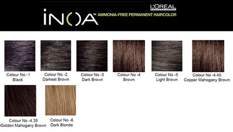 Hair Color Chart Loreal Inoa