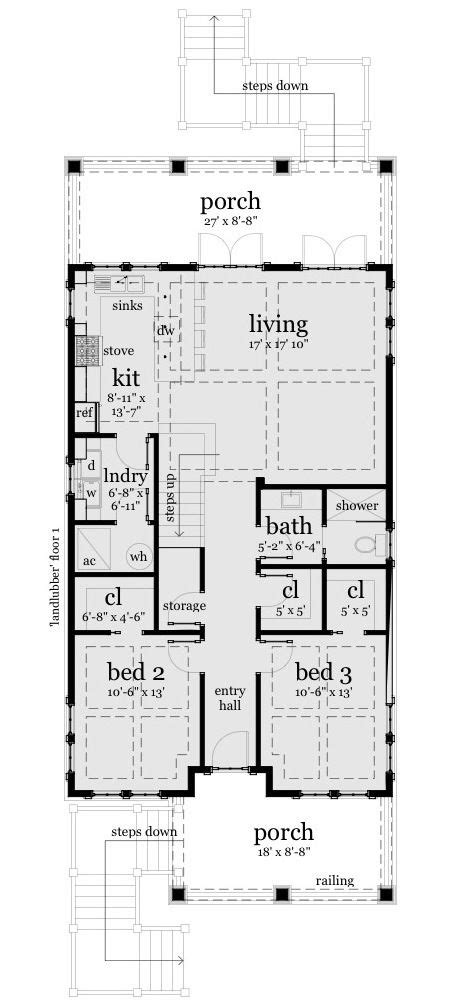 3 Bedroom Beach House Plan Beach House Plan Beach Bedroom House Plans