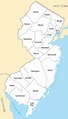 ♥ A large detailed New Jersey State County Map