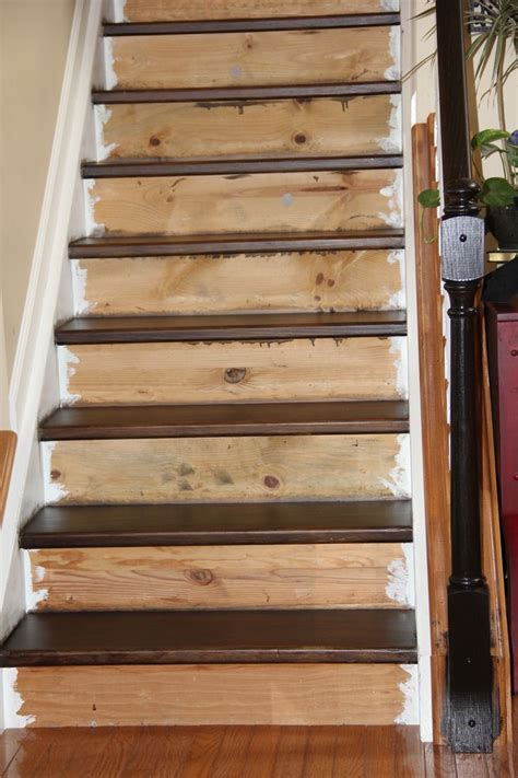 Staining Pine Stair Treads Tempting Thyme Painted Stairs Staining
