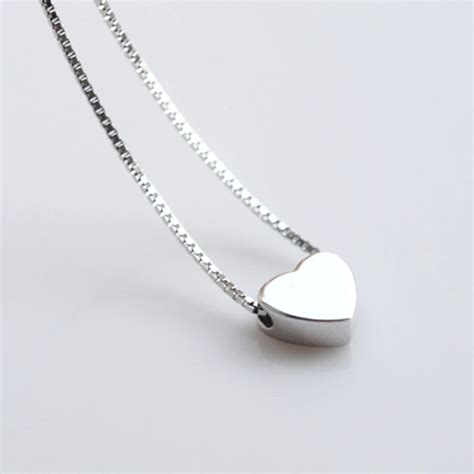 Miestilo Dainty Love Sterling Silver Heart Shape Pendant Necklace