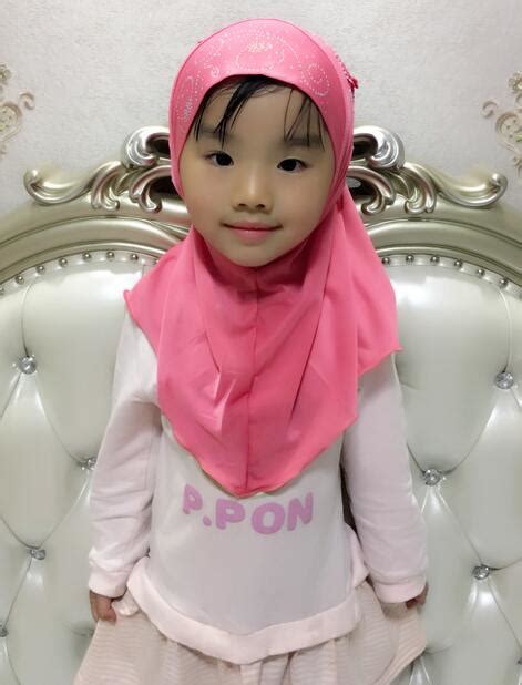 H1077a New Style Small Girl Hijab With Lace On Backmixed Colorsfree