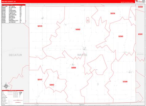 Wall Maps Of Wayne County Iowa