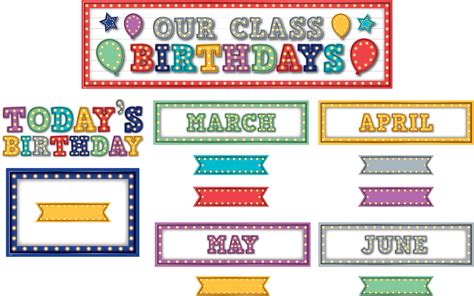 Marquee Our Class Birthdays Mini Bulletin Board Tcr5892 Teacher