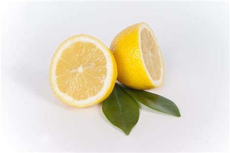 Two Sliced Yellow Lemon Fruits Lemon Sliced Lemon Slice Fruit