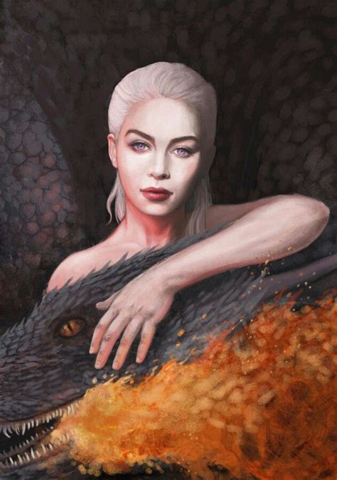 Beautiful Daenerys Targaryen And Her Dragon Daenerys Targaryen Art A