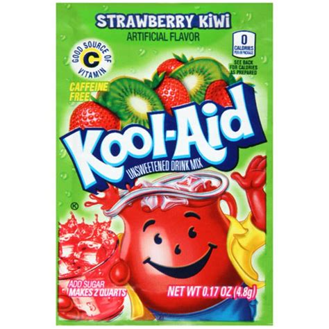 Kool Aid Unsweetened Strawberry Kiwi 6g Single American Candy N
