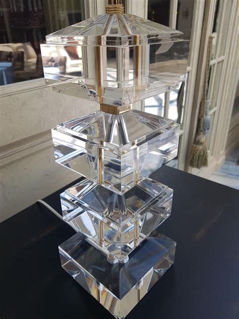 Pair Of Plexiglass Table Lamps For Sale At 1stdibs