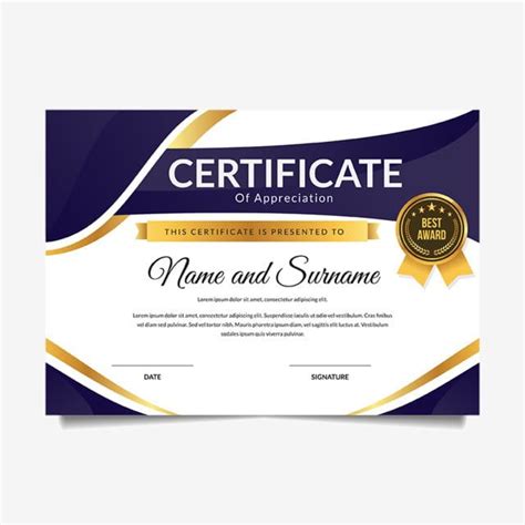 شهادة أعمال متميزة حديثة من الإنجاز والتقدير Certificate Of Recognition
