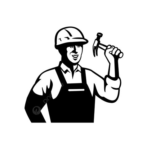 Handyman Hammer Silhouette Png Images Black And White Illustration Of
