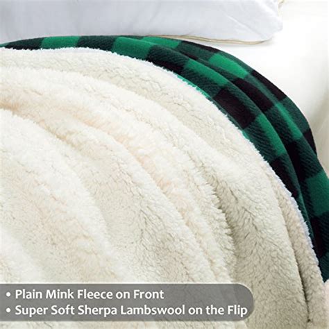 Buffalo Plaid Sherpa Throw Blanketreversible Soft Warm Fuzzy Comfy