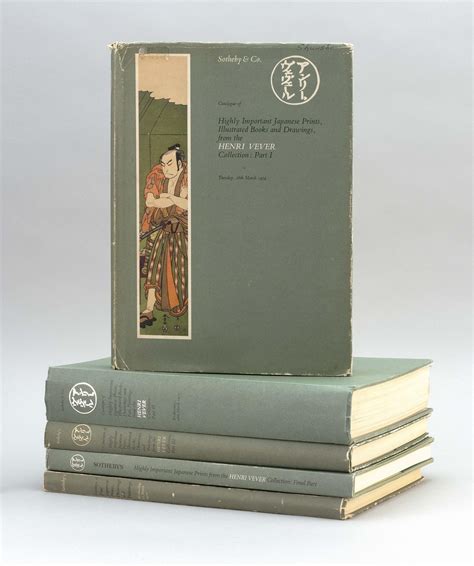 lot five volumes sotheby s henri vever collection four volumes on japanese prints and one