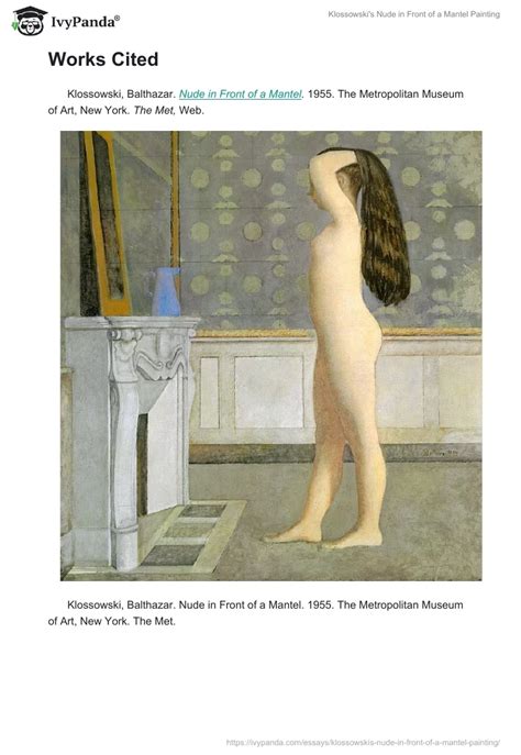 Klossowski S Nude In Front Of A Mantel Painting Words Essay Example