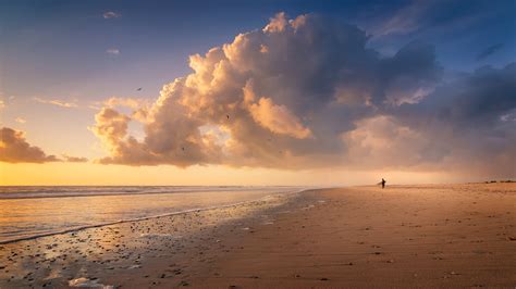 Cloudy Day On The Beach