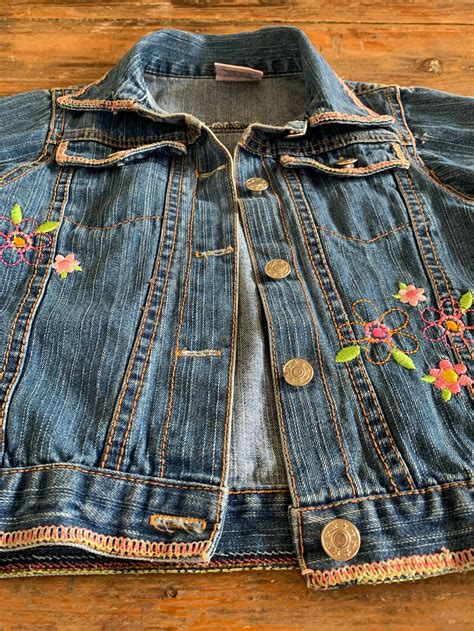 Girls Floral Embroidery Denim Jacket Little Toddlers Girls Etsy