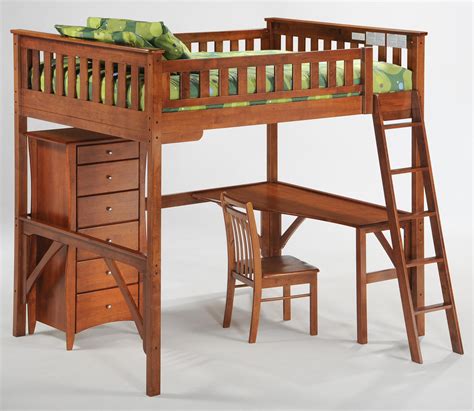 Night And Day Furniture Spice Ginger Full Loft Bed With Curvy Desk