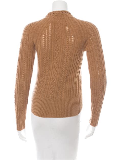 Céline Cable Knit Camel Hair Sweater Clothing Cel37120 The Realreal