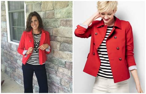 what i wore real mom style red blazer stripes and trousers realmomstyle momma in flip flops