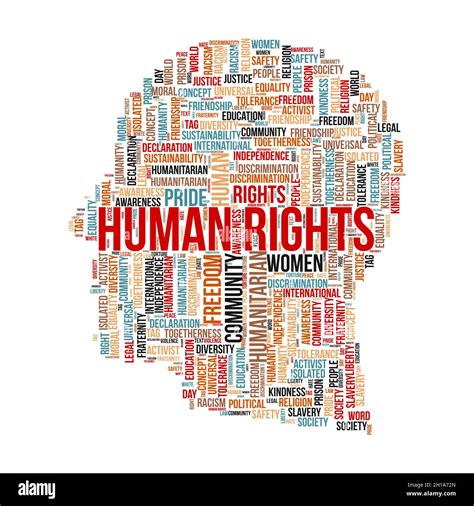 Human Rights Word Cloud Concept With Human Head Symbol Stock Vector Image And Art Alamy