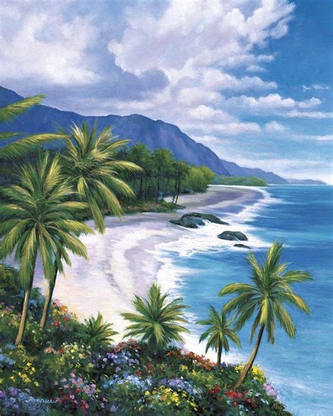 Tropical Painting Beach Painting Tropical Art Tropical Paradise Art