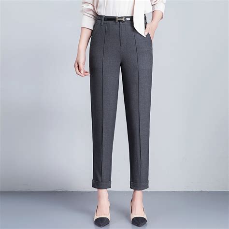 2018 New Womens Casual Ankle Length Pants Curled Pleated Harem Pants