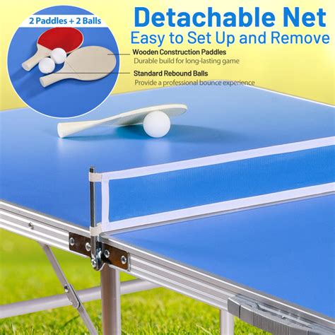 60 Inch Portable Tennis Ping Pong Folding Table With Accessories Costway