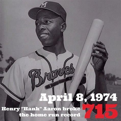 april 8 1974 henry hank aaron broke the home run record hank aaron baseball today