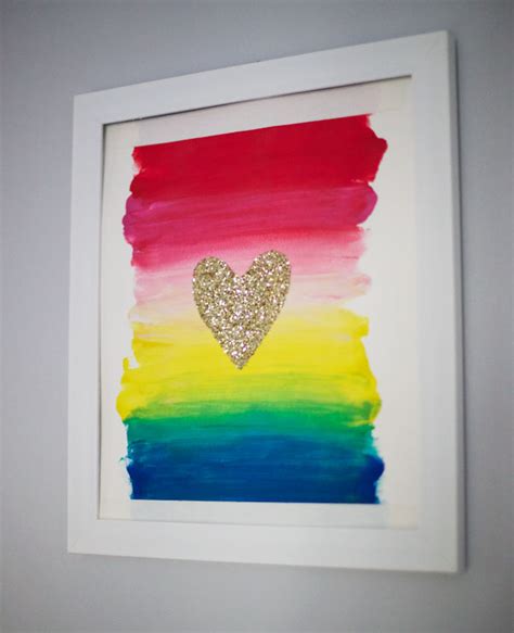 Diy Glitter Heart Wall Art Tutorial The Budget Babe Affordable