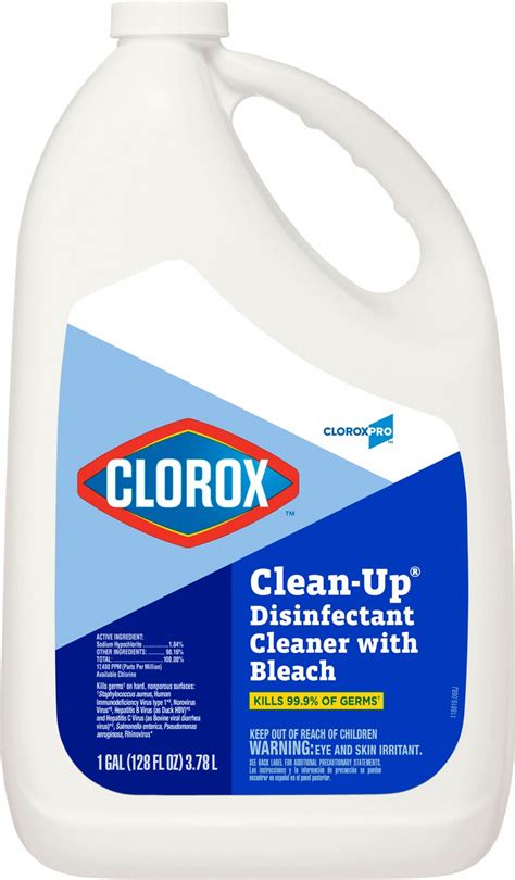 Clorox Jug 128 Oz Container Size Disinfectant Cleaner With Bleach 22d03035420 Grainger