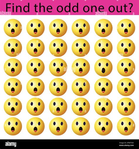 Find The Odd One Out Vector Illustration Sheet Spot The Difference