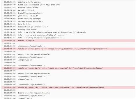 Module Not Found Can T Resolve React Bootstrap Container In Vercel Path Components Layout