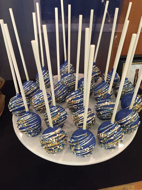 Navy Blue And Gold Cakepops Sweet 16 Birthday Moon Baby Shower