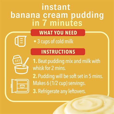 Jell O Banana Cream Instant Pudding Mix And Pie Filling 51 Oz Box