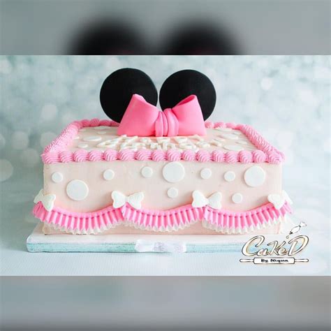 Minnie Mouse Buttercream Sheet Cake Minnie Mouse Birthday Cakes Minnie Mouse Cake Minnie
