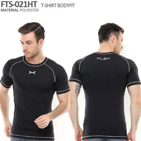 Jual Fts 021ht Kaos Sport Fitness Bodyfit Flex Hitam Shopee Indonesia