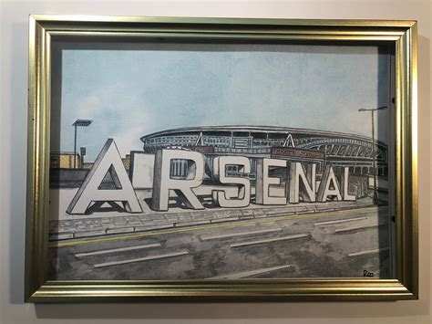 Arsenal Letters Islington Painted In Watercolour Series By Etsy Denmark