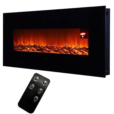 50 Inch Lcd Electric Fireplace Heater Remote Control Adjustable Flame