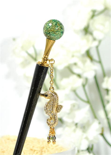 Hair dreams and great length certified, trained in italy for one month with top hair extension factory in italy. Seahorse Hair Stick, 5 inch Charm Bun Pin - "A Different ...