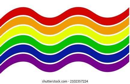 Wavy Rainbow Lines On White Background Stock Illustration 2102357224
