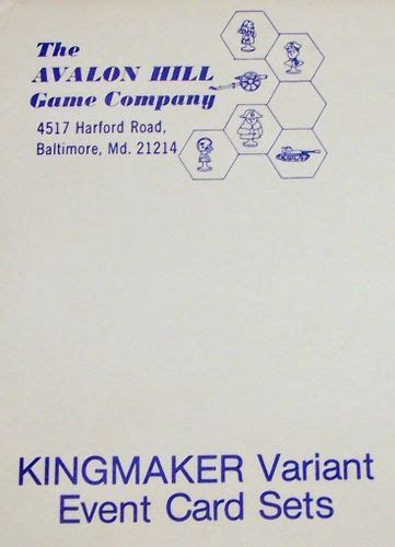 Kingmaker Variant Event Cards Board Game Your Source