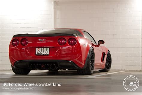 Chevrolet Corvette C6 Z06 Red With Bc Forged Rs40 Aftermarket Wheels