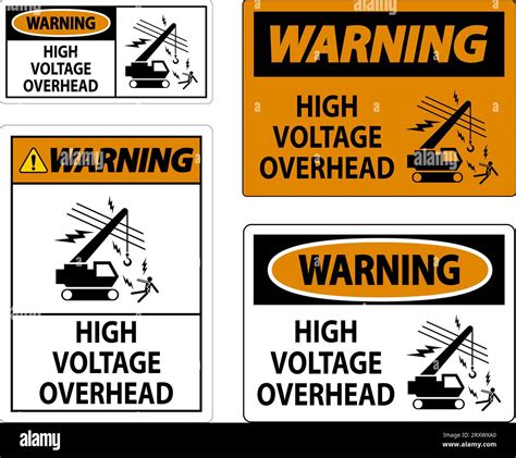 Warning Sign High Voltage Overhead Stock Vector Image And Art Alamy
