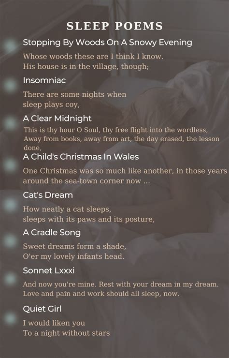 Sleep Poems Best Poems For Sleep