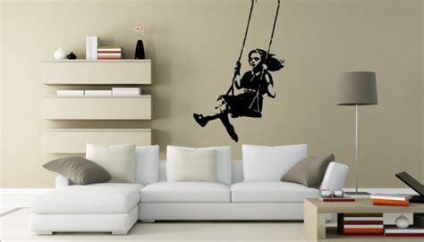 Banksy Style Swinging Girl Large Wall Sticker Wall Stickers Store