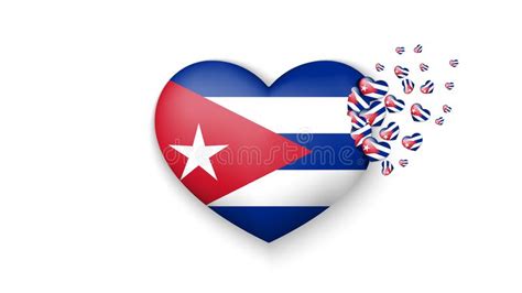 National Flag Of Cuba In Heart Illustration With Love To Cuba Country