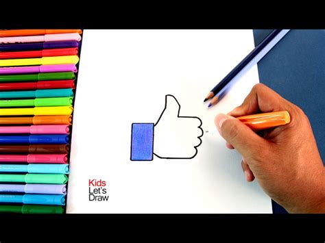 Cómo Dibujar La Mano Me Gusta De Facebook How To Draw Facebook Like